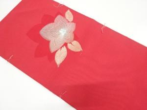 未使用品　紗　花模様　刺繍　名古屋帯
